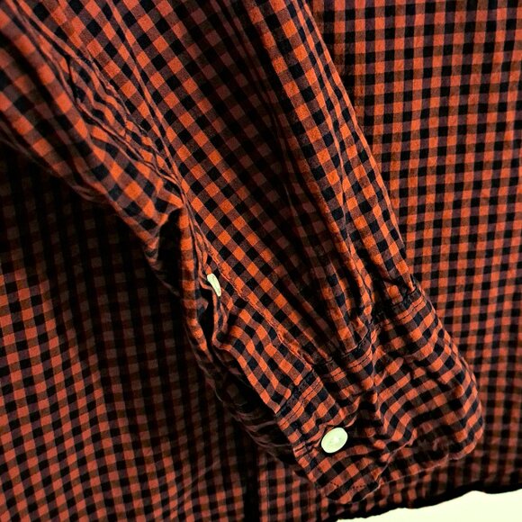 J. Crew Men's Red & Blue Check Button Down Shirt - Picture 4 of 8